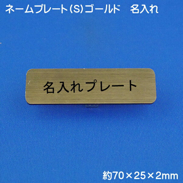 名札 名入れあり ABS樹脂 シルバー 日本製 ネームプレート S ゴールド ネームタグ 1個から ピン クリッ..