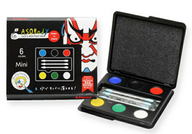 フェイス＆ボディペイント Kitpasキットパス ASOBodyあそボディ 6色パレットMiniミニ ASMN-1 学習教材 教材のサムネイル