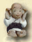 楽天教材自立共和国（和雑貨）手作りの陶人形 一休さん よーく聞いて 学習教材 教材
