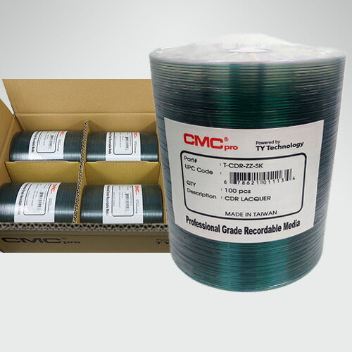 太陽誘電の設備・技術や材料を継承した業務用最高品質CD-R「CMCpro」 太陽誘電CD-Rと同じTYコード信号が入っているので、誘電ディスクと同等の安定した書き込みを実現しています。 国内製CD-Rと同等の高品質メディアをお求めならぜひCMCproをお試しください。 【品　　番】 T-CDR-ZZ-SK 【原　　産】 台湾 【盤　　面】 無地光沢(銀盤) 【ロ　　ゴ】 無 【対応速度】 2-48倍速対応 【枚　　数】 1ロールラップ巻100枚×6本(1箱600枚入り) 【ご 注 意】 ※この商品はデータ用CD-Rです。 ※音楽専用レコーダーでは記録できない場合がございます。 一部未対応のCD-R機器では、機器の不備により故障する恐れがあります。 必ずお使いの機器の対応状況を確認してからご使用下さい。 対応状況に関しては、機器メーカーのホームページで確認していただくか、機器メーカーにお問い合わせ下さい。