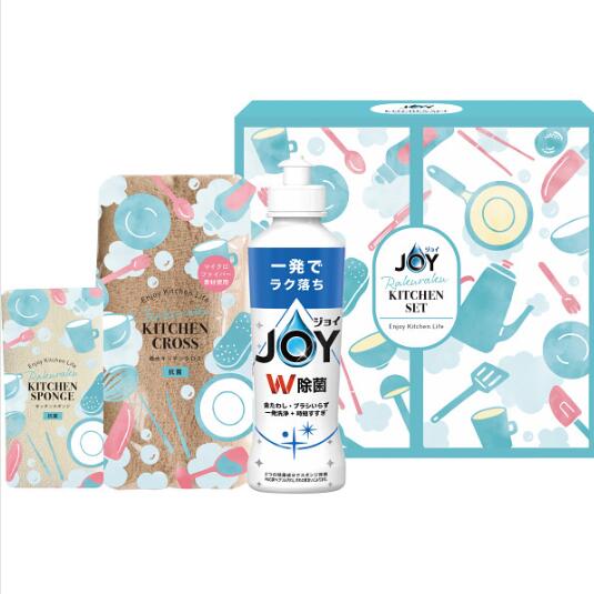 ＜食器洗剤＞　P&G ジョイ らくらくキッチンセット (CBRK−8C) 化粧箱入り　×5個ジョイで楽しく、簡単に！　らくらく食器洗いギフト【ギフトセット 洗剤ギフト 台所洗剤 キッチン洗剤 台所用洗剤 液体洗剤 キッチン用洗剤 消耗品 ご挨拶 ごあいさつ】