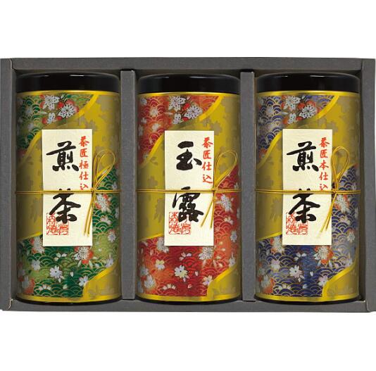 宇治森徳　茶匠仕込　流香　SYE-50「熟練匠の技」「香り高く喉越し良い香仕込」「渋みと甘味のバランスが良い極仕込」、風味豊かな仕込の趣向の異なる三種の煎茶を詰合せたギフトセット【お茶 日本茶 国産 煎茶 ご進物 贈り物 詰合せ ギフト】