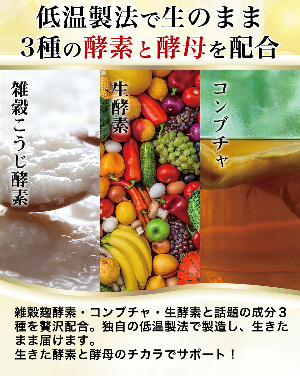 腸活革命 コンブチャ 乳酸菌 サプリメント 生酵素 酵素 ビフィズス菌 雑穀こうじ酵素 サプリ サプリメント 31日分 kyowashokken-10000014 協和食研 楽天市場店 サンプル画像2