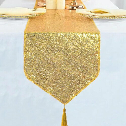 テーブルランナー テーブルセンター 欧風 おしゃれ スパンコール フリンジ 汚れ防止 テーブルクロス 軽..