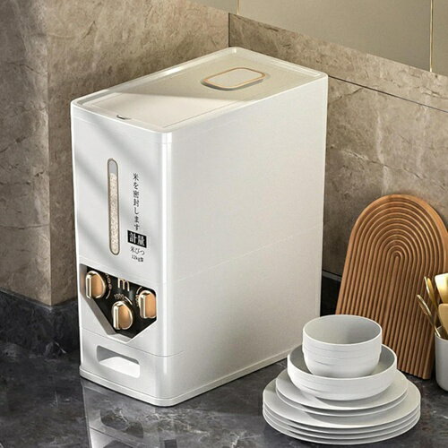 計量こめびつ 梅雨対策 米びつ ライスストッカー 防虫 防湿 フードストッカー クリア可視化窓 密閉 保..