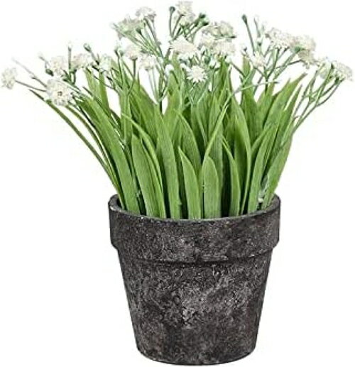 人工植物カスミソウボールパルプ鉢植え組み合わせデスクトップ人工鉢植えプラスチックフラワーグリーン..