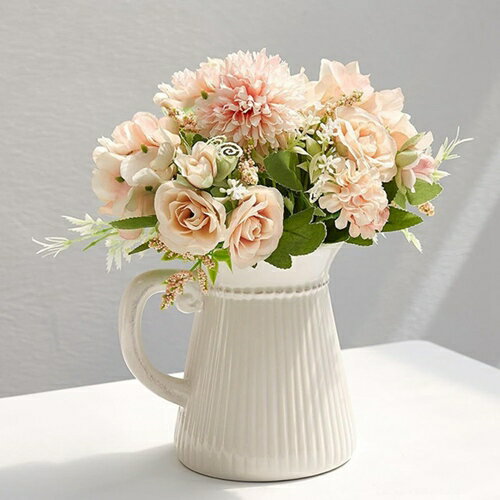 造花 フェイクフラワー 花瓶付き 水やり不要 枯れない アートフラワー フラワーアレンジ リアル 北欧 ..