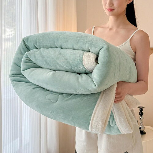 掛け布団 ダブル 裏シープボア かけぶとん 冬用 昼寝 ブランケット 蓄熱保温 寒さ対策 あたたか 両面使用 極厚 冬用掛け布団 快適 温度をキープ 布団カバー不要 北欧 大人子供兼用 洗える 200