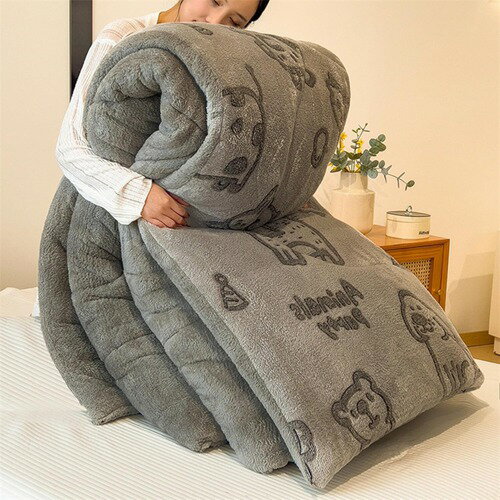 掛けふとん シングル ダブル シープボア調 厚手 2枚合わせ 1.5*2.0m 2.5kg 総柄 寮用 冬用掛け布団 肌掛け布団 保温力UP 暖かい 洗える 毛玉なし 吸湿 防臭 北欧 雲に包まれる