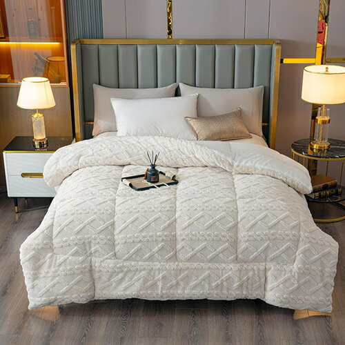 掛けふとん 毛布と掛け布団両用タイプ はだかけ布団 セミダブル シープボア 厚手 秋冬用 ケーブル編み もこもこ あったか 静電気対策 洗える 安眠 毛玉なし 北欧風 寮用 インテリア 200x230