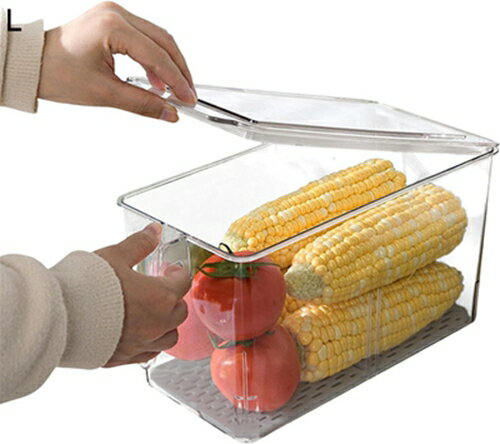 冷蔵庫 収納ラック 収納 ケース 仕切り 省スペース キッチン用品 料理保存 トレー 引き出し使い 整理ボックス 冷蔵庫用 隙間収納 キッチン収納 飲料卵果物野菜収納