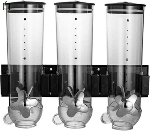 ライスストッカー こめびつ 密閉貯蔵タンク 壁掛け ディスペンサー セット ドライフード キッチン収納 穀物ディストリビューター 食品貯蔵 バレル シリアル マシントリプルキャニスター 防湿 お米入れ