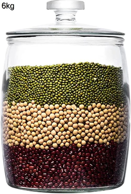 米びつ ガラス瓶 ライスストッカー お米保存容器 お米ケース 米櫃 貯蔵タンク 密閉米びつ 大容量 保存容器 お菓子 香料 茶葉 砂糖 小麦粉 コーヒー豆 貯蔵用 清潔便利 防虫 防湿 キッチン収納