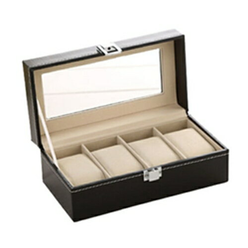 腕時計ケース　収納ボックス　4本用　PUレザー　コレクションケース　腕時計収納ケース　ウォッチボックス　高級　ディスプレイケース　アクセサリーケース　ジュエリーケース　プレゼント　整理