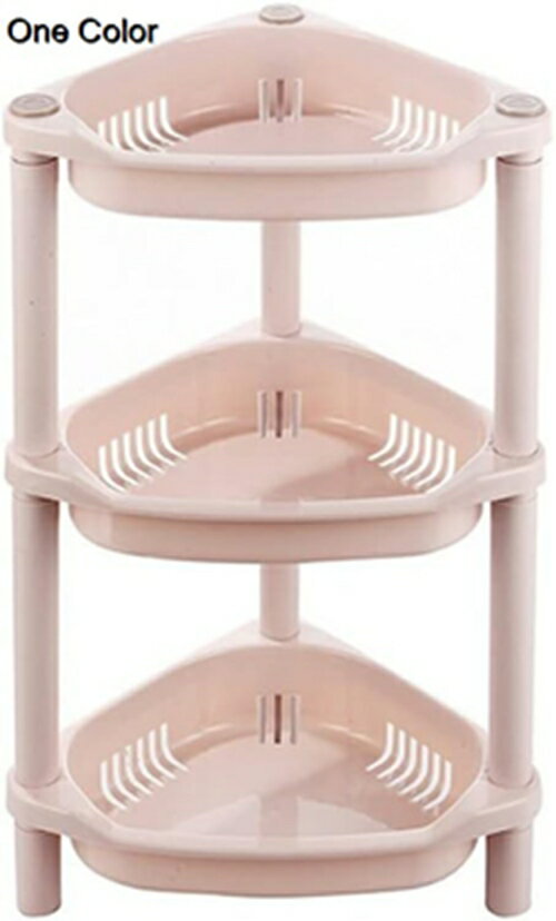 浴室用ラック 収納棚 三角コーナー シャンプーラック コーナーシェルフ 洗面所 コーナーラック シャワーラック 調味料棚 プラスチック製 組み立てが容易 取り外し可能 スペースを節約 ピンク (四段36*25*81)