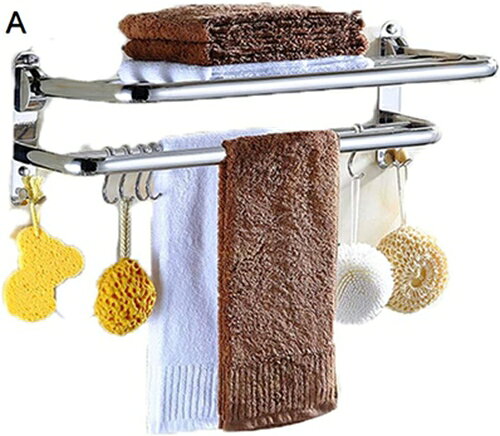 シャンプーラック タオルラック ステンレス　バスタオルハンガー 折りたたみ式　壁掛け式　タオル ハン..