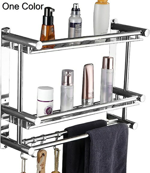 浴室用ラック 風呂場洗面所収納壁掛け棚 強力粘着固定 お風呂の壁に ステンレス シャワーラック2段収納..