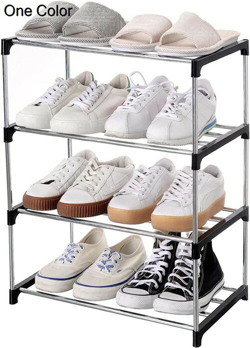 シューズラック スリム 4段 防水組み立て式 靴下駄箱 大量 軽量 省スペース 耐久性があり安定家庭用 ラ..