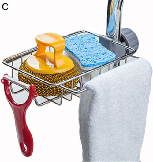 スポンジ置き スポンジ たわし入れ置き スポンジホルダー 石鹸置き 水切りかご 石鹸ケース 高さ調節ス..