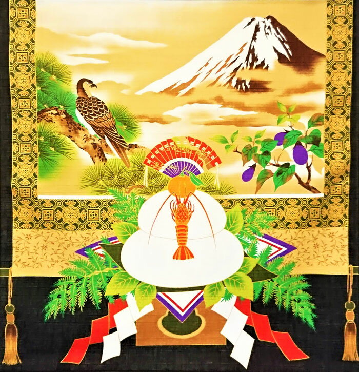 シャンタン 初夢 鏡餅 風呂敷 ふろしき フロシキ 綿 シャ