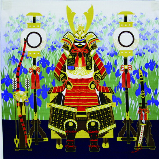 ブラックフライデ-1000円クーポン＆ポイント10倍/ シャンタン 武者花飾り風呂敷 ふろしき フロシキ 綿 ..