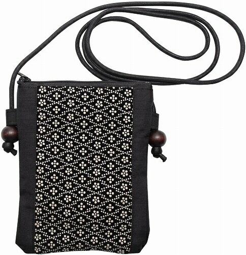 ポシェット お財布 スマホ ポーチ レディース / スエード 印伝調 お散歩ポシェット 梅 / 斜め掛け ショ..