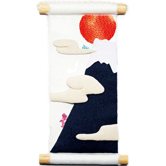 旬のつづり 富士山 紙すき 手作り コンパクトミニ 小さい 飾り 人気 タペストリー 置物 和風 和紙 ちり..