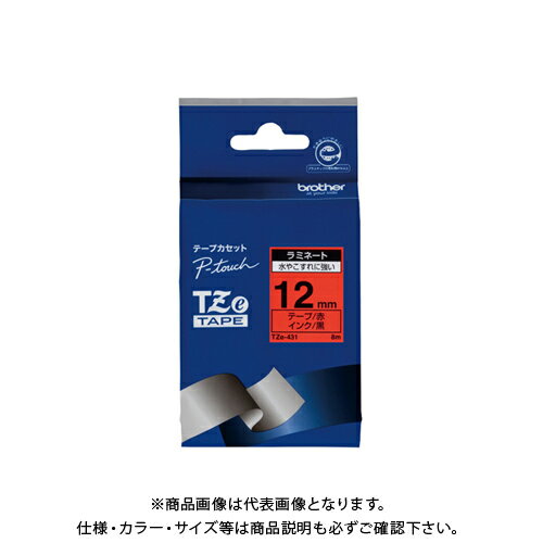 Display Covers - ブラザー ピータッチテープ12mm赤/黒 TZE-431