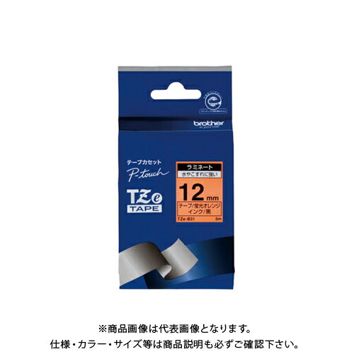 ブラザー ピータッチテープ12mm蛍光橙/黒 TZE-B31 ブラザー ピータッチテープ12mm蛍光橙/黒 TZE-B31