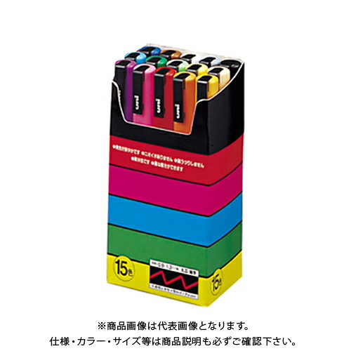 三菱鉛筆 ユニ ポスカ 細字 15色セット PC-3M15C