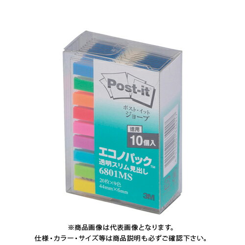 Label Paper - スリーエム ポストイット透明スリム見出しエコノパック 6801MS