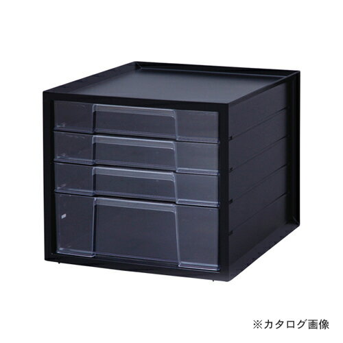 アイリスオーヤマ レターケース 浅3段+深1段 ブラック LCJ-4Dブラック
