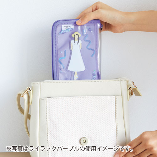 KanamonoYaSan KYSのmyfa デコレーションポーチ ミニ ミファ 収納 推し活 ケース 持ち運び チャコールブラック リヒトラブ LIHIT LAB A-3301｜アングル3