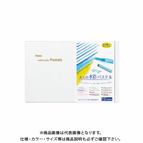 ぺんてる 水彩パス12色・みず筆付き GHW1-12