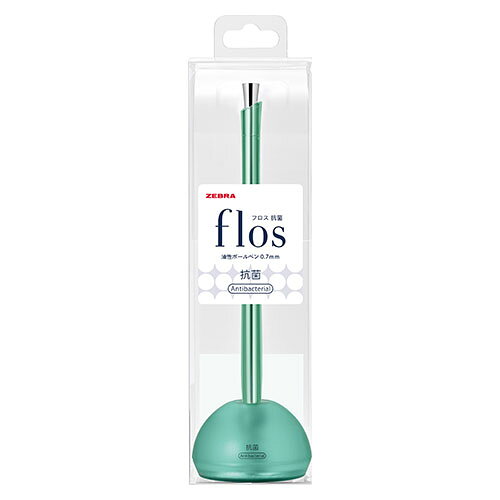 bolígrafo de escritorio antibacteriano flos floss bolígrafo oleoso tinta negra 0,7 mm vidrio azul cebra P-BA117-GBL — vista 2