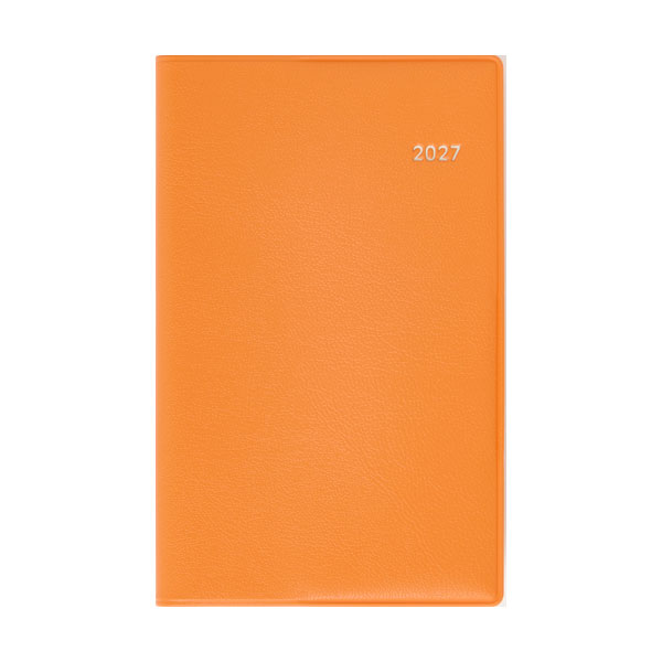 【 メーカー 】 ●(株)高橋書店 【 特長 】 ●カバーはダブルペンホルダー付きで、2つのペンホルダーにペンを1本差し通せば、カバンの中でも手帳が開かず便利！ 小さいサイズながら、切り取りメモなど充実の付録数です。 ●コンパクトなのに内容充実！ ●月間予定表：カレンダーと同じ感覚で見ることができ、週ごとの予定が把握しやすいブロック式。平日の仕事の予定や、週末土日の予定をまとめて書きやすい月曜始まり。左端の一列はフリーのメモ欄になっています。月間が巻頭にまとまっているので、前後月との流れが把握しやすく便利です。 ●週間予定表：見開き1ページで1週間分のスケジュールを管理できるセパレート式。1日分の記入スペースが広いので、ちょっとした日記としてもご使用いただけます。 【 仕様 】 ●色(柄)：オレンジ ●規格サイズ：手帳判 ●表紙素材：PVC ●ページ数：192 ●始まり曜日：月曜始まり ●始まり月：11 ●主レイアウト：見開き1週間 ●レイアウト1：ウィークリー ●レイアウト2：週間 ●レイアウト1：セパレート ●六曜の有無：有 ●掲載期間(月間ページ)：2026年12月1日〜2028年3月31日 ●掲載期間(週間ページ)：2026年12月21日〜2028年1月2日 ●しおり本数：2 ●ペン差し：あり ●綴じ方：糸かがり ●メモページ：あり ●ポケット：なし ●切り取りメモ：あり ●縦×横×奥行：140×82×13mm ●重さ：110g ●付録：【本文付録】年齢早見表、マイカレンダー、非常時への備え、ID・パスワードリスト、記念日リスト、プレゼントメモ、ショップメモ、クレジット控え 【別冊】なし 【別紙付録】なし 【WEB版付録】あり 【 注意事項 】 ※仕入先在庫なくなり次第、販売終了となります。 ※完売の際はご容赦ください。 【 検索ワード 】 高橋書店 2027 手帳 予定表 日記