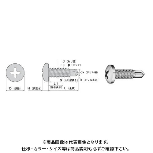ヤマヒロ ミニジャック・薄鋼板専用 ナベ 4X13 三価ユニクロ 1000本(小箱) M.PJ413