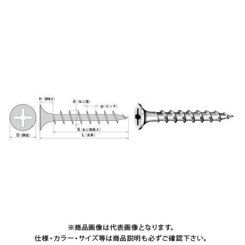 ヤマヒロ コーススレッド SUSXM-7ステンレスラッパ 4.2X65 パシペート 300本(小箱) SW65
