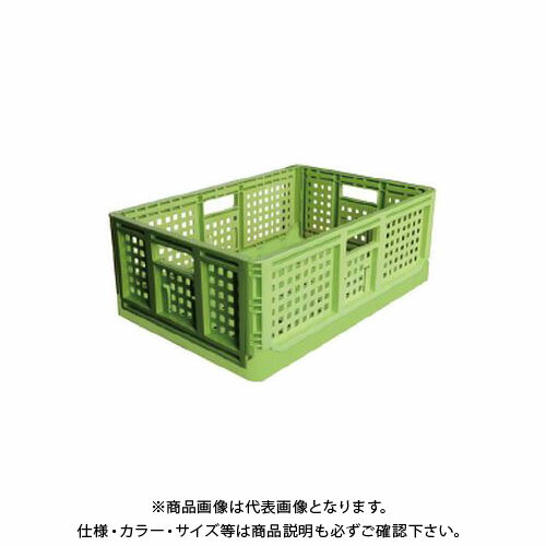【送料別途】【直送品】安全興業 折りたたみコンテナ 薄緑 550×370×200mm (10入)