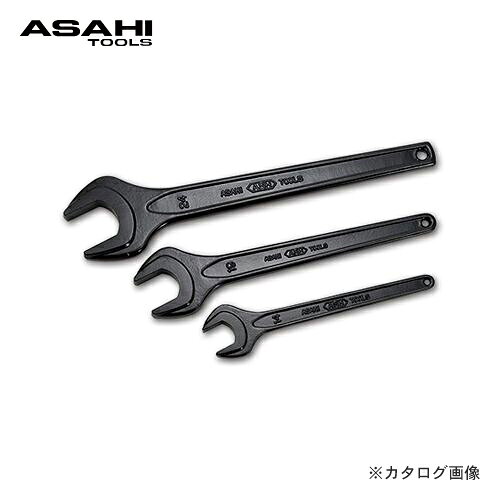 【メーカー】 ●旭金属工業（株） 【仕様】 ●カチオン電着塗装 ●柄穴付(11〜80mmサイズ) ●JIS H級(80mmまでのサイズ) ●二面幅寸法(mm):7.0 ●全長(mm):92 ●質量(kg):0.02 ●材質：クロムバナジウム鋼（Cr-V） ●表面処理：カチオン電着塗装 【関連商品】 旭金属工業 アサヒ ASAHI SQステンレスボールポイント六角棒レンチ SQ1000 旭金属工業 アサヒ ASAHI 丸形片口スパナ強力タイプ 5.5mm SS0005 旭金属工業 アサヒ ASAHI 丸形片口スパナ強力タイプ 6mm SS0006 旭金属工業 アサヒ ASAHI 丸形片口スパナ強力タイプ 8mm SS0008 旭金属工業 アサヒ ASAHI 丸形片口スパナ強力タイプ 9mm SS0009 旭金属工業 アサヒ ASAHI 丸形片口スパナ強力タイプ 10mm SS0010 旭金属工業 アサヒ ASAHI 丸形片口スパナ強力タイプ 11mm SS0011 旭金属工業 アサヒ ASAHI 丸形片口スパナ強力タイプ 12mm SS0012 旭金属工業 アサヒ ASAHI 丸形片口スパナ強力タイプ 13mm SS0013 旭金属工業 アサヒ ASAHI 丸形片口スパナ強力タイプ 14mm SS0014SS　丸形片スパナ強力タイプ