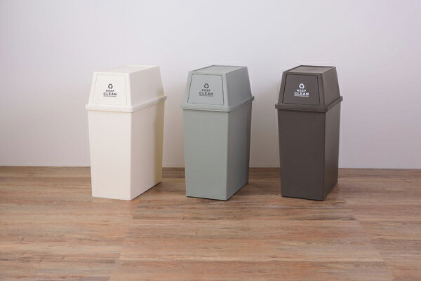 スタッキングペール 45L スリム W28×D45×H67cm ゴミ箱 ダストボックス ペール スタッキング 積み重ね 屋内 屋外 分別 フラップ式 キャスター付 アースカラー 直送品 東谷 LFS-761 [2]