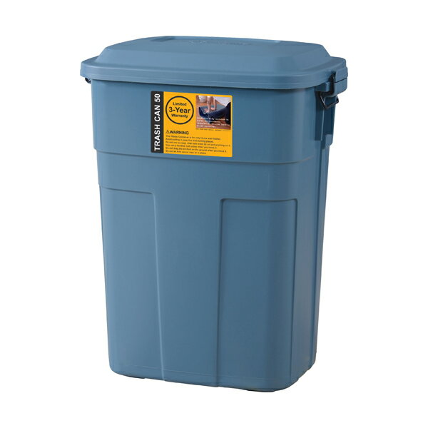 トラッシュカン 50L 大容量 ゴミ箱 ダストボックス フタ付き フタロック付き 屋外 屋内 キッチン ガレージ シンプル 直送品 東谷 LFS-936 [2]