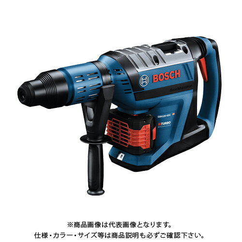【メーカー名】 ●ボッシュ（株） 【特長】 ●コード式のパワーをコードレスで実現！新しいSDS-MAXハンマードリル ●コード式1,500Wクラスのハイパワー ●キックバック防止、振動低減機構搭載 ●ProCORE12.0AHバッテリー2個付 【仕様】 ●打撃力：12.5 J ●打撃数：0〜2,760 bpm ●回転数：0〜305 min-1（回転/分) ●定格電圧：18 V ●質量（バッテリー無）：8 kg ●ツールホルダー：SDS max ●本体サイズ (L)：545 mm ●パッケージサイズ (WxLxH)：411 x 619 x 145 mm ●バッテリー容量：12 Ah ●充電時間（80%/100%）：36/55分 [12.0Ah] ●質量（バッテリー含）：9.3 kg 【関連商品】 ボッシュ BOSCH コードレスハンマードリル BITURBO 本体のみ GBH18V-45CH ボッシュ BOSCH コードレスハンマードリル BITURBO バッテリー・充電器付 GBH18V-36C ボッシュ BOSCH コードレスハンマードリル BITURBO 本体のみ GBH18V-36CH ボッシュ BOSCH コードレスハンマードリル BITURBO バッテリー・充電器付 GBH18V-34CF ボッシュ BOSCH コードレスハンマードリル BITURBO 本体のみ GBH18V-34CFH ボッシュ BOSCH コードレスハンマードリル BITURBO 本体のみ GWS18V-15C4H ボッシュ BOSCH コードレスハンマードリル BITURBO 本体のみ GWS18V-15SC4H ボッシュ BOSCH コードレス丸のこ BITURBO GKS18V-68GCH ボッシュ BOSCH コードレスプランジマルノコ BITURBO GKT18V-52GCH ボッシュ BOSCH コードレススライド丸のこ BITURBO GCM18V-216H