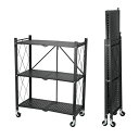 【送料別途】【直送品】折りたたみ作業ワゴン 710×400×900mm キャスター付 デンサン DENSAN FW-3S-7090