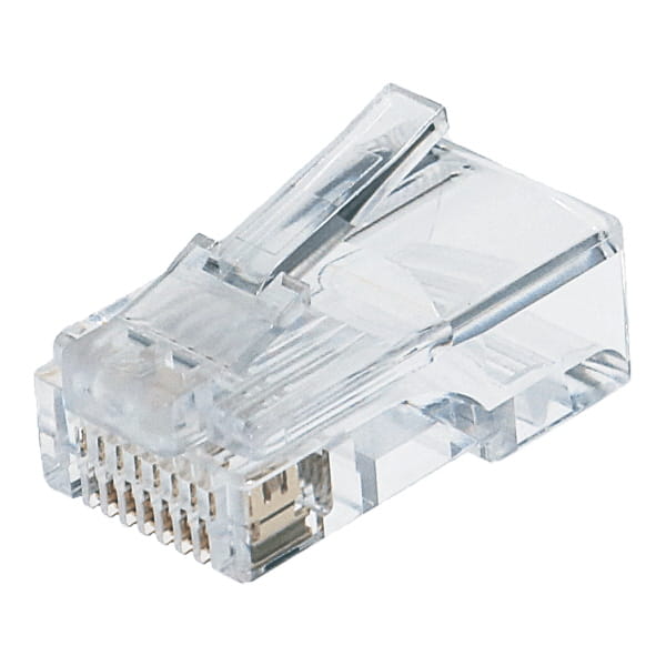 カテゴリー5eモジュラープラグ 単線・より線共用タイプ RJ45準拠 芯線外径 φ1.0mm 芯線導体径 AWG24 適合 (25個入) デンサン DENSAN M5E-1P-855 2