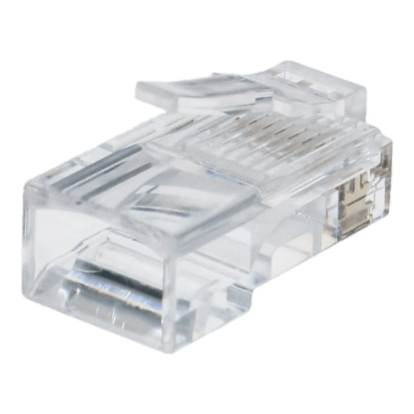 カテゴリー5eモジュラープラグ 単線・より線共用タイプ RJ45準拠 芯線外径 φ1.0mm 芯線導体径 AWG24 適合 (25個入) デンサン DENSAN M5E-1P-855 3