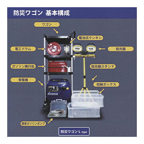 【送料別途】【直送品】ムサシトレイディング 防災ワゴン Lタイプ ING2501iL