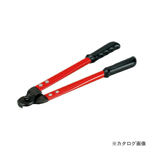 【※※ ご購入の前に必ずお読みください ※※】 こちらの商品は、お取り寄せに送料がかかる商品となっており、 少しでもお安く提供させていただくため、同じ仕入先のご注文とまとめて発注を行っています。 注文状況によりましては、商品の発送に約1ヶ月ほどお時間を頂く場合がございます。 お急ぎの場合は、お問い合わせフォームよりご連絡ください。 ※別途送料が必要です。 【注意】 ※ご注文後に納期に時間がかかる理由等でのキャンセルはお受けできかねますので 予めご了承頂ますよう、お願い致します。 【メーカー】 ●ツノダ株式会社 【特長】 ●ワイヤーロープカッターはワイヤーロープを巻き込みながら切るためペンチで切断するのに比べ、ワイヤーがほつれずキレイに切断できます。自動車や自転車・バイクのメンテナンスや照明器具・額縁などの吊り下げなどワイヤーロープを使う作業に最適です。12mmまでのワイヤーロープを確実に切ることができます。 【仕様】 ●規格：450mm ●切断能力：ワイヤーロープφ12mm 【カラー】 ●レッド 【セット内容・付属品】 ●− 【サイズ】 ●全長：430mm ●頭部幅：55mm ●頭部厚：18mm ●柄幅：125mm ●先端長：20mm 【原産国】 ●日本 【質量】 ●1290g