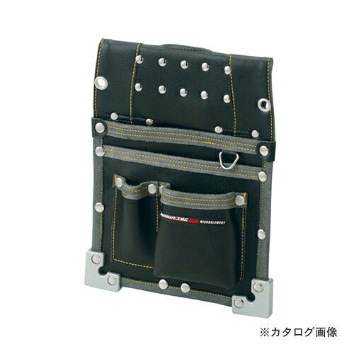【※※ ご購入の前に必ずお読みください ※※】 こちらの商品は、お取り寄せに送料がかかる商品となっており、 少しでもお安く提供させていただくため、同じ仕入先のご注文とまとめて発注を行っています。 注文状況によりましては、商品の発送に約1ヶ月ほどお時間を頂く場合がございます。 お急ぎの場合は、お問い合わせフォームよりご連絡ください。 ※別途送料が必要です。 【注意】 ※ご注文後に納期に時間がかかる理由等でのキャンセルはお受けできかねますので 予めご了承頂ますよう、お願い致します。 【メーカー】 ●プロスター 【特長】 ●持てる技を尽くして進化は続く。未来を創造するNEW KW2 MICRO ELEMENT。ハードな部分と機能性を追及した、職人さん向けに進化をした『ニューカワッテク2』電工用腰袋。 【仕様】 ●両サイドの下部に補強が付いていて丈夫です。 ●ベルト通し内側に曲尺収納可能! ●ステンレス（SUS304）Dリング溶接付を使用。 ●特許出願中 ●意匠登録出願中。 【カラー】 ●ブラック 【サイズ】 ●H330×W255×D40mm 【質量】 ●376g