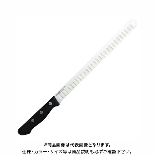 【※※ ご購入の前に必ずお読みください ※※】 こちらの商品は、お取り寄せに送料がかかる商品となっており、 少しでもお安く提供させていただくため、同じ仕入先のご注文とまとめて発注を行っています。 注文状況によりましては、商品の発送に約1ヶ月ほどお時間を頂く場合がございます。 お急ぎの場合は、お問い合わせフォームよりご連絡ください。 ※別途送料が必要です。 【注意】 ※ご注文後に納期に時間がかかる理由等でのキャンセルはお受けできかねますので 予めご了承頂ますよう、お願い致します。 【メーカー】 ●Mosono 【特長】 ●庖丁は両刃、右仕様となります ●レストラン向け業務用商品 ●切れ味が冴え、しかもサビにくい ●ミソノ・モリブデン鋼庖丁は、モリブデンとバナジウムの入ったハイカーボンの高級ステンレス(13クローム)・モリブデン鋼を使用し、ハイレベルの技術を駆使した理想の洋庖丁 【仕様】 ■サイズ：全長500mm　刃渡り360mm ■重量：150g ■材質：ハイカーボン高級13クロム・ステンレス・モリブデン鋼 ・ハンドル…黒強化木 【材質・仕上げ】 ●ハイカーボン高級13クロム・ステンレス・モリブデン鋼 ハンドル：黒強化木 【サイズ】 ●全長500mm　刃渡り360mm 【原産国】 ●日本 【質量】 ●150g 【関連商品】 Misono 筋引形サーモン No.527 Misono 筋引形サーモン No.526 Misono サーモンナイフ No.686 Misono ウェーブナイフ No.697 Misono ウェーブナイフ No.696 Misono シャトーナイフ No.f.5 Misono ソールナイフ No.572-S Misono ソールナイフ No.573-S &nbsp; &nbsp;